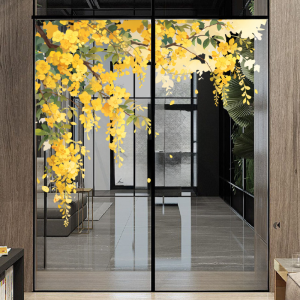 New Chinese Style Glass Door Static Stick Sticker Set Window Display Shelf Decorative Pvc Wall Decals