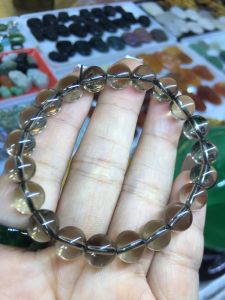 CVòng đeo tay đá Thạch anh khói hạt 8li vòng phong thủy