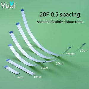 YuXi 1 Piece 5cm 10cm 15cm 20cm 25cm 30cm FFC Flexible Flat Cable 20P 0.5mm Spacing Shielded Cord Ribbon Cable