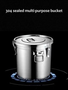 6/12/21/33L 304 Stainless Steel Kitchen Canister With Seal Lid Food Container Large Capacity Storage for Household Kitchen