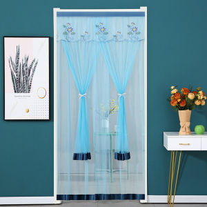 Double Layer Lace Door Curtain Partition Mosquito Proof No Punching Household Decorative Kitchen Bedroom Bathroom Door Drape
