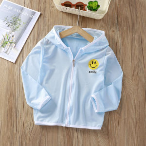 Childrens Lightweight Breathable Ice Silk Sun Protection Clothes Casual Hooded Summer Outerwear for Boys And Girls Outdoor Baby Sunscreen