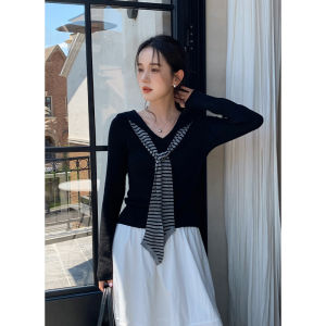 เสื้อสเวตเตอร์ถักขนสัตว์แบบมีฮู้ดสำหรับผู้หญิง 6 สี เสื้อคลุมไหล่สไตล์เกาหลี ทรงเข้ารูป แขนยาว คอตั้ง ทรงหลวม