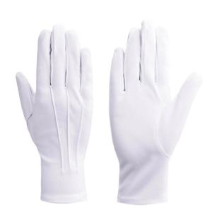 2/4Pairs White Cotton Gloves for Women Men Waiters Drivers Jewelry Workers Mitten Full Finger Anti Slip Hand Protector