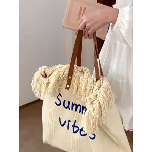 SUMMER VIBES TOTE BAG / TAS WANITA IMPORT KEKINIAN / TAS WANITA SEKOLAH / TRAVEL TOTEBAG / KOREAN TOTEBAG