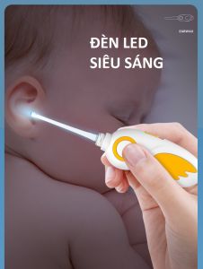 Dụng cụ ráy tai lấy mũi SAFETY mini có đèn led  kèm nhíp đầu silicon an toàn cho bé - dụng cụ lấy rấy tay - chăm sóc tai cao cấp