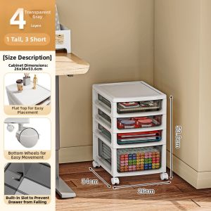 Under Desk Multifunctional Storage Cabinet Mobile Easy Install