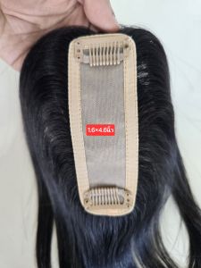 แผ่นปิดผมบางแสกกว้าง ผมแท้100% ทาบตามแนวแสก มีหนังศีรษะ