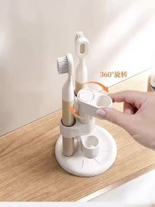 1 Chiếc Xoay Giá Treo Bàn Chải Đánh Răng Để Bàn Nhựa Phòng Tắm Nhà Tổ Chức Du Lịch Bàn Chải Đánh Răng Hộp Bảo Quản Nhà Tinh