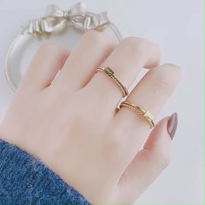 【EONMIR】 Korean style simple titanium steel ring female twist English brand couple ring niche light luxury cold style index finger trendy jewelry