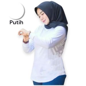 Kaos lengan panjang wanita oval polos baju terlaris semua ukuran ada L XL XXL XXXL bisa untuk seragam olahraga senam dan jalan santai