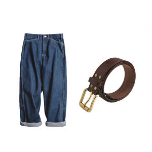 MADEN | Vintage Loose Wide Leg Straight Denim Pants Male Autumn
