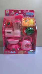 Bộ Đồ Chơi Máy Ép Trái Cây & Nhà Bếp Mini Hồng .Đồ chơi nhà bếp mini màu hồng kèm trái cây và máy ép