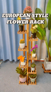 Type B 3 Tier 4 Tier Plant Rack Flower Stand Flower Rack - natural bamboo - Pretty Display