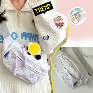 BZBC | Cute Dumpling Shaped Crossbody Bag For Women Summer 2024 New Style Waist Chest Bag Sport Backpack Nylon Material Foldable Soft