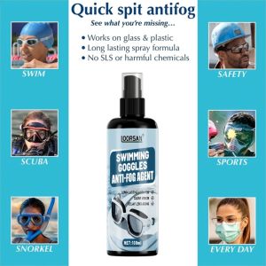LOORSAN Anti-Fog Spray for Swimming Goggles & Eyewear - Clear Vision Prevents Fogging Safe for Contact Lenses Ideal for Swimm