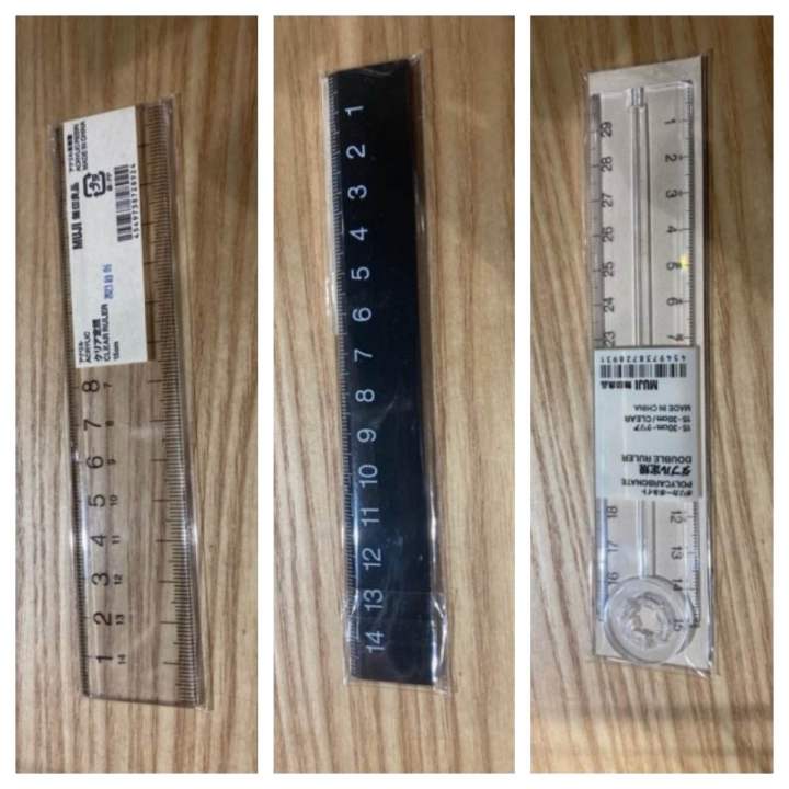 Muji Rulers/ 15cm/ clear/ black/ double ruler | Lazada PH