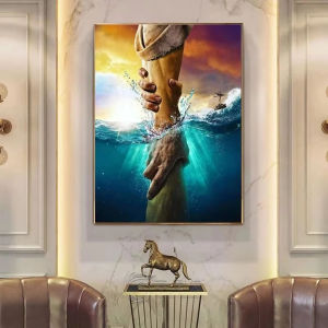 500/1000/1200/2000PCS Jigsaw Puzzle The Hand Of God Jesus Christian Portrait Art For Adults Family Fun Brain Teaser Gift