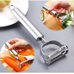 Nạo Củ Quả Inox Đa Năng 2 Trong 1 - Nạo Gọt Rau Củ Quả Bào Sợi Siêu Sắc