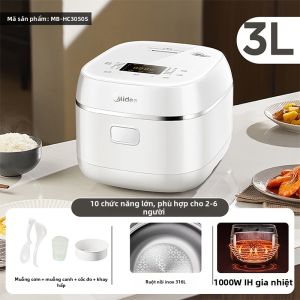 Midea | Nồi Cơm Điện IH 316 Inox Mật Ong Dùng Trong Nhà Cho 2-3 Người