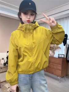 SHIMO | Short-Sleeved Hooded Jacket for Women Spring 2025 New Style Loose Fit