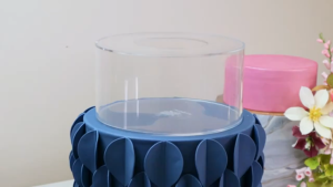 Acrylic Cake Separator Round 20*20*10cm Fillable Clear Cake Rack For Place Flowers Lights Desserts