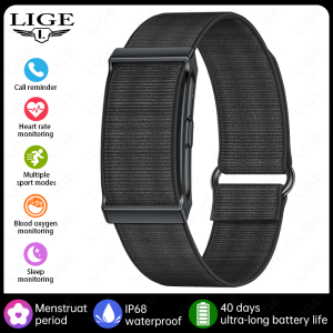 LIGE | LIGE Outdoor Sports Band 24h Heart Rate Blood Oxygen Health Monitoring Smart Bracelet Fitness Tracker Smartwatch For Men Women
