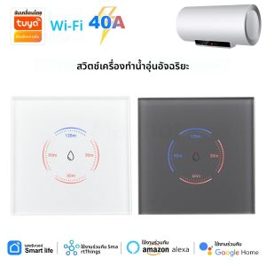 ทูย่า ไวไฟ 40A สมาร์ท EU สวิตช์หม้อต้มน้ำอัจฉริยะเครื่องทำน้ำอุ่นสวิทช์สัมผัสพร้อมฟังก์ชั่นนับถอยหลังสำหรับอเล็กซากูเกิลโฮม สมาร์ทธิงส์