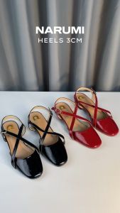 Riqueza NARUMI Sepatu Flat Shoes Mary Jane Wanita Flatshoes Tali Pengait