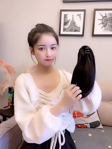 RSW 30cm Pony Tail Poni Tail Ponitail Ponytail Kuncir Rambut Wanita ala Korea Lurus Pendek 12 Jepit Clip On Mini