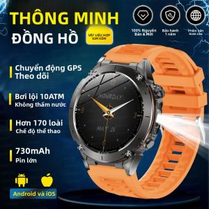 Đồng Hồ Thông Minh Quân Sự Mới 2025 Dành Cho Nam Chống Nước 10ATM Tích Hợp GPS La Bàn Máy Đo Độ Cao Hỗ Trợ Gọi Thoại Đồng Hồ Thông Minh Thể Thao