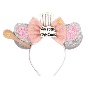 Herocross | Disney Ratatouille Hair Accessories for Women Pixar Mouse Chef Remy Ears Head Band Girl Spoon Sequins Bow Hairband Kids Headwear