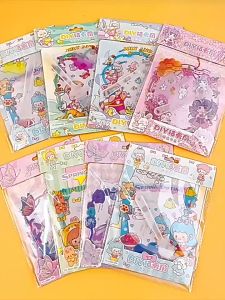 ชุดตกแต่งพัด ชุด DIY พัดมือ สติกเกอร์ใส ลายการ์ตูน น่ารัก แบบพกพา ลายการ์ตูน