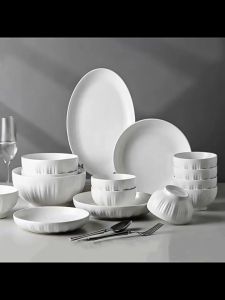 kokepope 8 inch Serving Bowl White Ceramic Bowls for Soup Salad Oatmeal 5 inch Rice Bowl