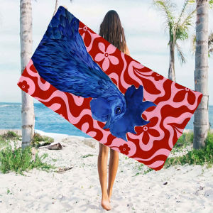 blue rooster red floral Beach Towels Ultra Lightweight Quick Drying Super Absorbent Summer Essential Fast-Drying Towel for Beach
