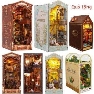 Tự Làm Sách Góc Thu Nhỏ Kệ Lắp Gỗ Bookend Nhà Búp Bê Xây Dựng Mô Hình Bộ Trang Trí Nhà Quà Tặng Năm Mới Ý Tưởng