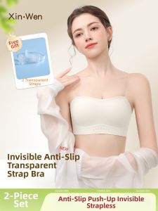 XINWEN | Detachable Transparent Strapless Slip-Proof Gather Non-Visible Seam-free Anti-Peeping Bra