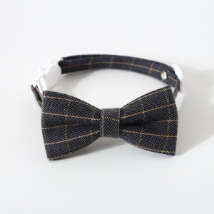 Adjustable Plaid Bow Tie Neck Collar for Pets Cats And Dogs British Style Bell Accessories Pet Supplies Fashionable Pet Accessories