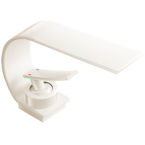 INSIHAY | White Creamy Waterfall Faucet Brass Cold Hot
