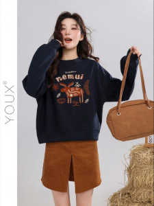 YOUXIANG | Áo Hoodie Dày Lót Nỉ Vintage cho Phụ Nữ