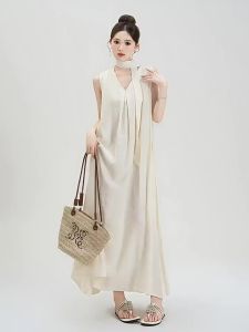 Nurture One | Đầm Hè Phong Cách Dây Kéo V-Neck Không T Tay