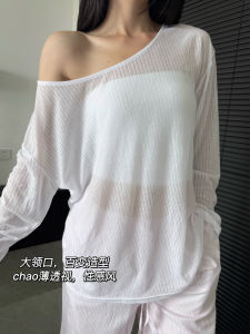 Áo Tập Yoga Cổ Chữ V Rộng Rãi Thoáng Khí Cho Nữ Tay Dài Siêu Nhẹ Mùa Hè 2025 Áo Thun Polyester Gợi Cảm Không Có Thương Hiệu