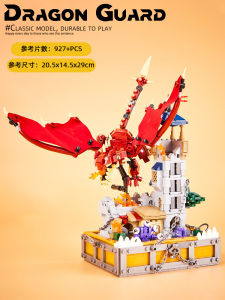 Dungeons Red Dragon Legend Building Blocks Dragon and Treasure Guard Tower Boy Fire Dragon Educational Assembled Toys 7031 Flying Dragon