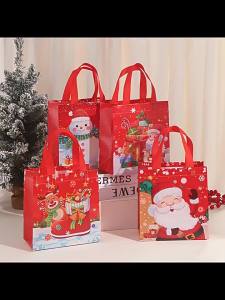 JIVIVIL กระเป๋าถือเล็กกระเป๋า Tote Bagกระเป๋า สี เขียวกระเป๋านุ่มนิ่มกระเป๋าแฟชั่นกระเป๋าจิ๋ว ชุดใหม่คริสต์มาสลากเลื่อนซานต้าปราสาทถุงของขวัญการ์ตูนน่ารักพกพาได้ไม่ทอ