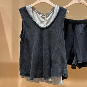 Áo Vest Không Tay Mỏng Mùa Hè Cho Nữ America Vintage Sonoma Series Cổ Tròn Cotton Nguyên Chất Thường Ngày Dài Thường