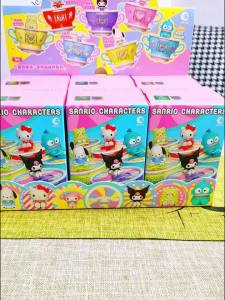Sanrio Family Rotating Touch Cup Series Kuromi Cinnamoroll Doll Handmade Assembly Ornament Childrens Toys Christmas Gift