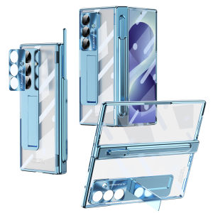 szhaiyu | For Samsung Galaxy Z Fold 8 Ultra Fold 8 7 6 5 4 Case Electroplated Hinge Transparent 360 Full Protective Film Bracket Cover