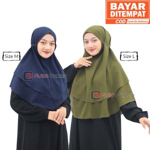 GROSIR Bergo Amira 2 Layer non Pet Tali Kalya Maryam Khimar Jilbab Hijab Kerudung Instan Terbaru Murah Kekinian