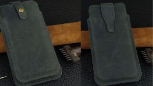 Bao da đựng 2 điện thoại size vừa dùng đeo lưng và cầm tay da bò thật
