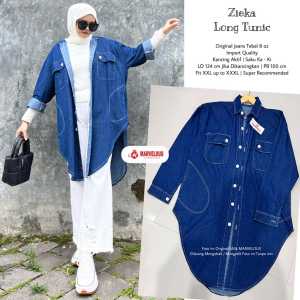 ZIEKA LONG TUNIK (LONG TUNIK JEANS JUMBO) LABEL MARVELOUS